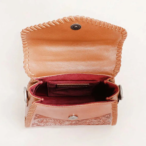 Loyal West Leon Mini Handle Purse - Brown - Blush & Cactus