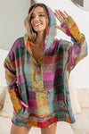 OVERLOCK EDGE BRUSHED CHECK HOODIE