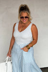 **PREORDER** Spring Luciana Stripe Dress - Blush & Cactus