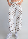 eesome Mineral Washed Polka Dot Barrel Pants - Blush & Cactus