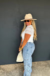 **PREORDER** Floral Charm Wide Leg Jean - Blush & Cactus
