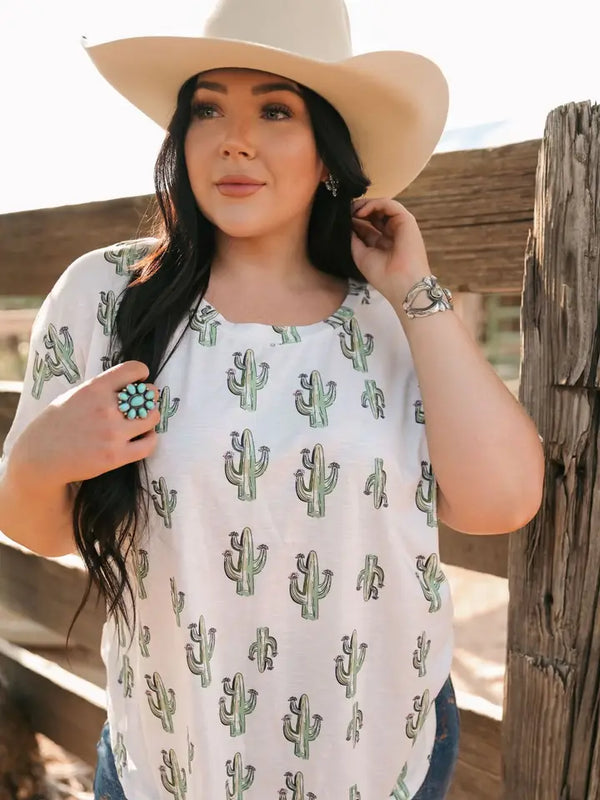 Cactus Crew Neck Tee