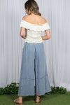 Self Fray Tencel Chambray Palazzo Pants
