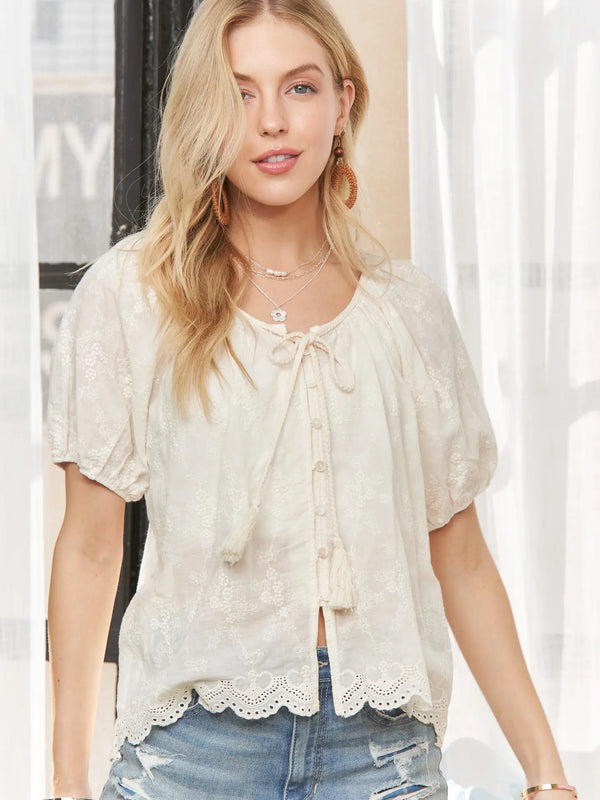 The Palm Society Top - Blush & Cactus