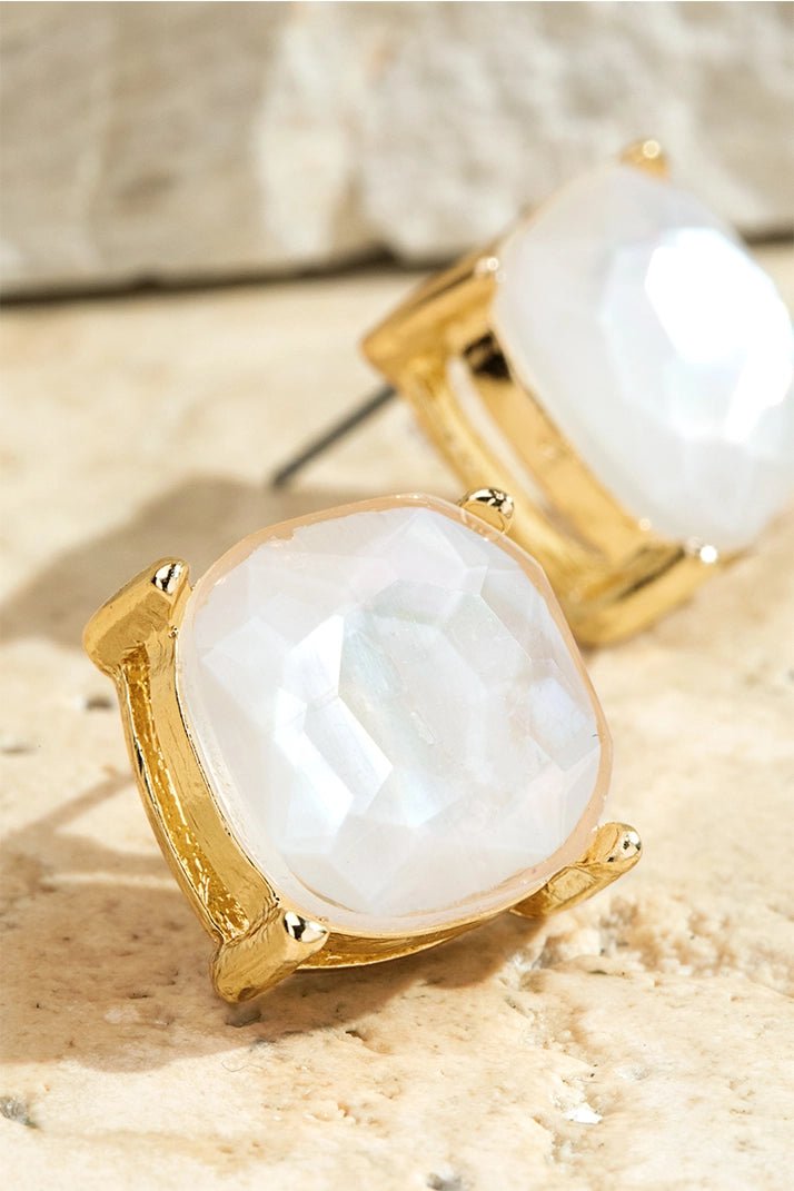 Acrylic Stud Earrings - Blush & Cactus