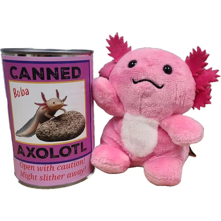Canned Axolotl | Stuffed Animal Plush W/Jokes | Unique Gift