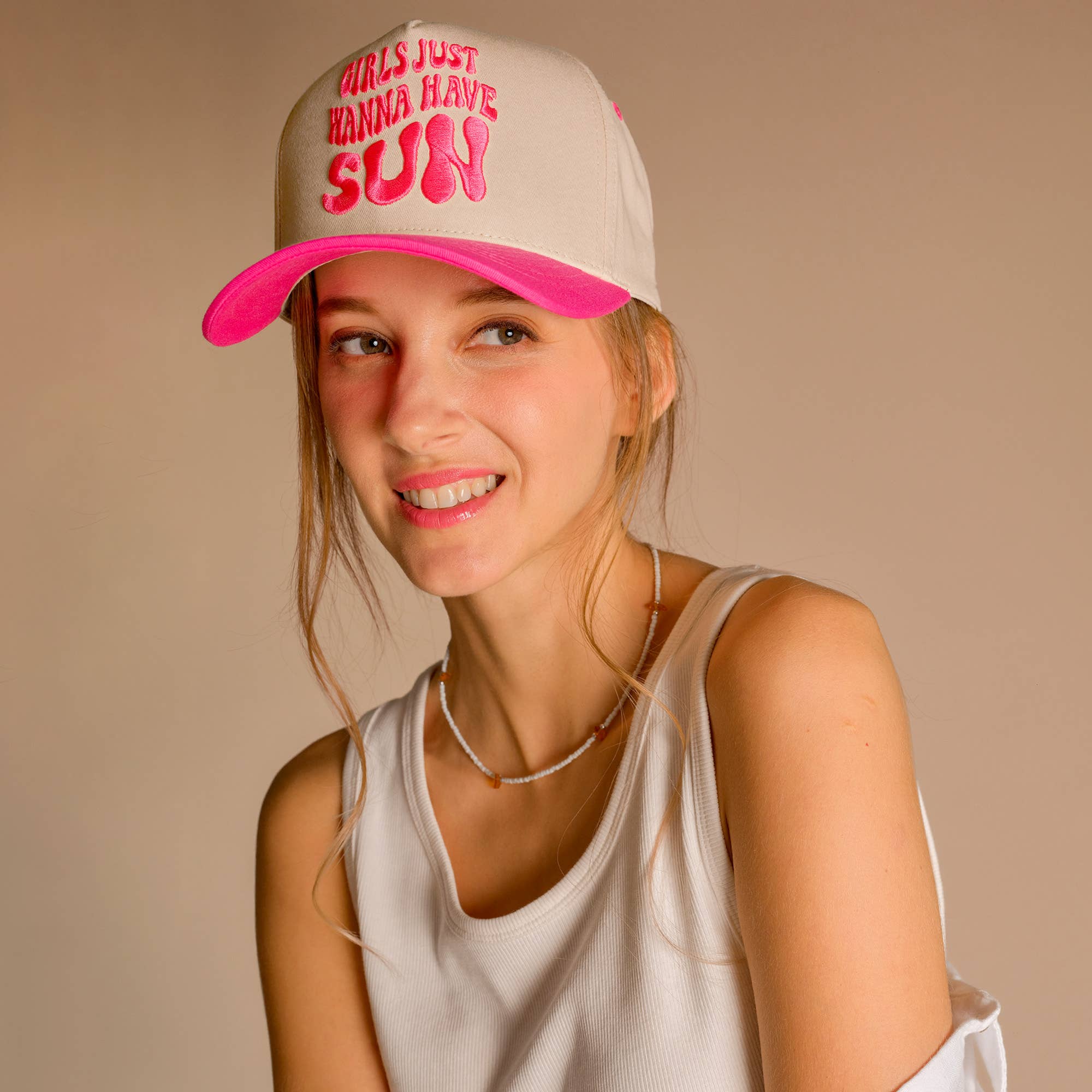 Just Wanna Have Sun Hat - Blush & Cactus
