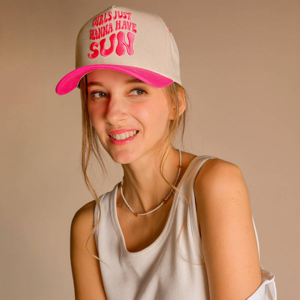Just Wanna Have Sun Hat - Blush & Cactus