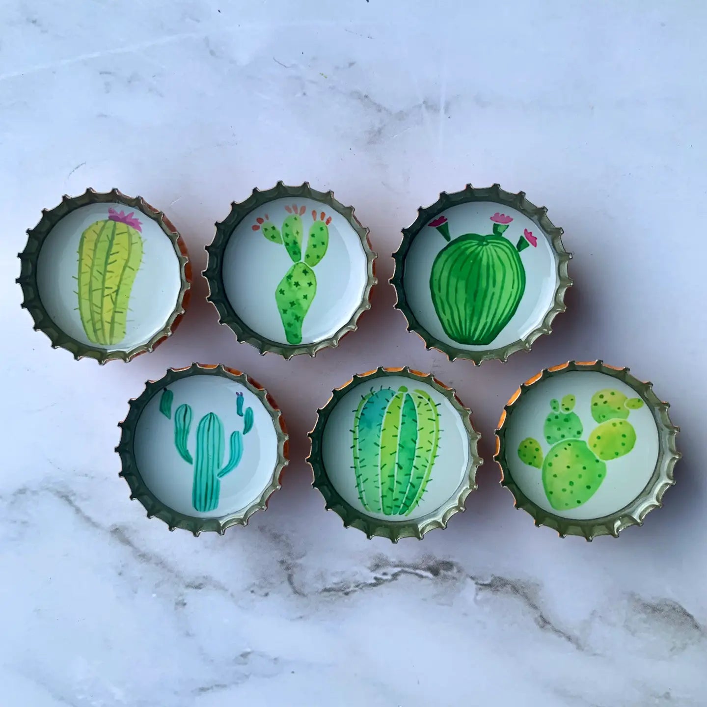 Cactus Magnets - Spring Decor, Handmade & Eco - Friendly - Blush & Cactus