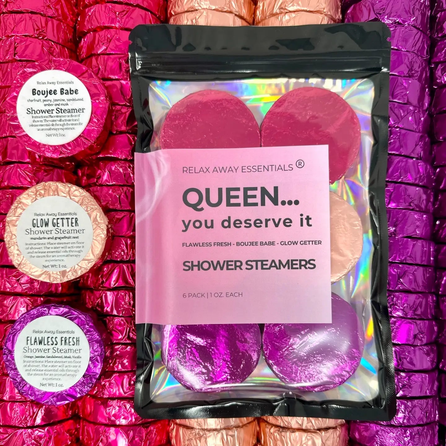 Queen - Shower Steamers 6 Pack - Made in USA - Spa Tablets - Blush & Cactus