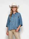 Western Cowboy Embroidered Tencel Shirt
