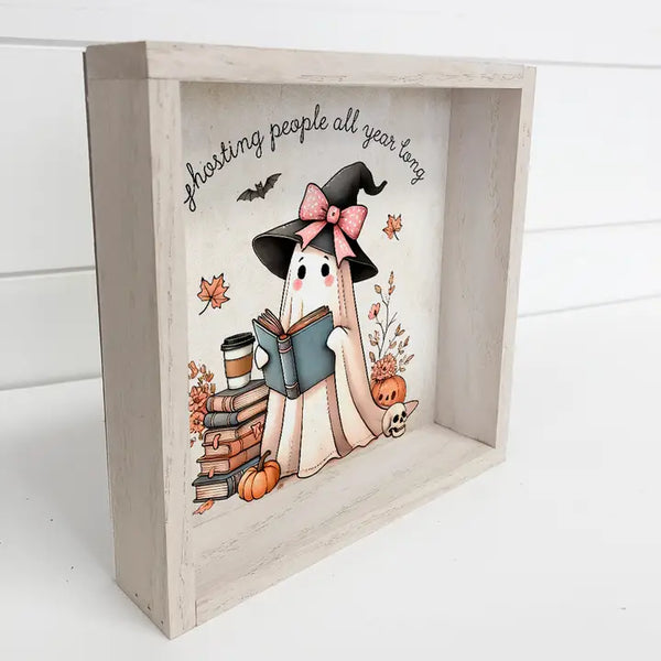TOTE Cute Ghost Books Ghosting People All Year Long - Halloween