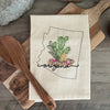 Arizona State Sonoran Desert Embroidered Kitchen Towel