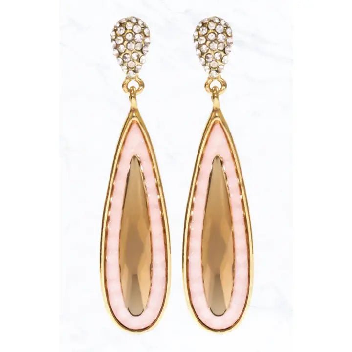 Glitter Crystal Earrings - Blush & Cactus