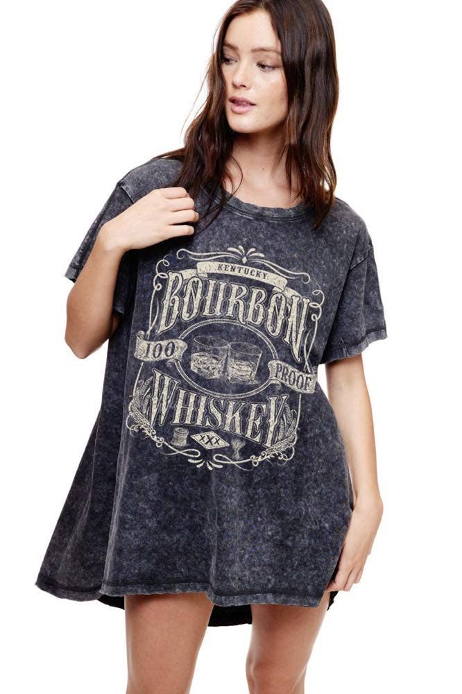 Bourbon Whiskey Vintage Graphic Tunic Top