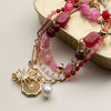Sun Charm Layered Beaded Necklace | Pearl Pendant Necklace