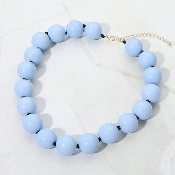 Secret Box_chunky Round Beaded Statement Necklace