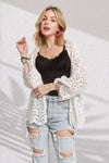 Adora Leaf Pattern Crochet Cardigan - Blush & Cactus