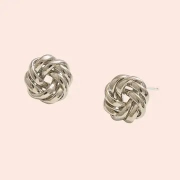 4k Gold Dipped Knot Stud Earrings - Blush & Cactus