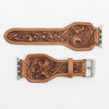 Myra Lone Star Handtooled Leather Watch Band in Antique Saddle Brown