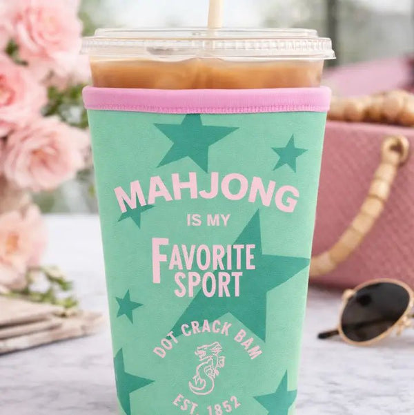 Iced Coffee Sleeve - Mahjong Is My Favorite Sport - Blush & Cactus