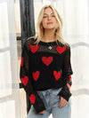 Heart Pattern Sweater Top - Blush & Cactus