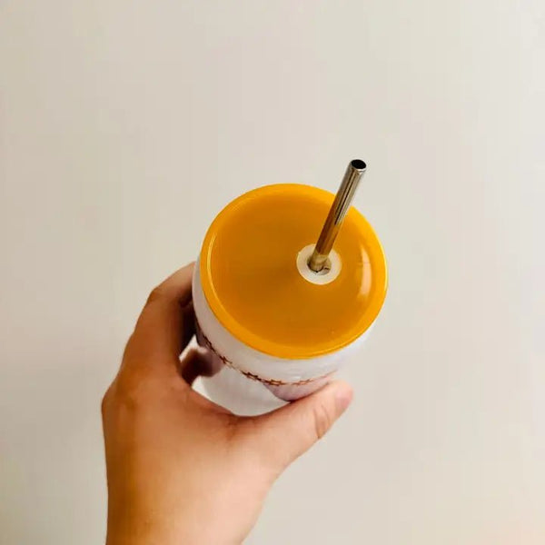 16 oz Stainless Steel Cup, Literally Born To Thrift - Blush & Cactus