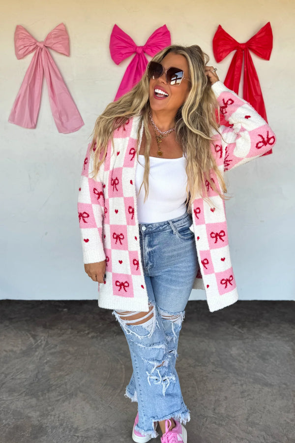 **PREORDER** ARRIVES EARLY JANUARY 🩷❤️VALENTINES CLOUD CARDIGAN - Blush & Cactus