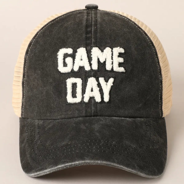 Game Day Chenille Letter Embroidered Baseball Cap