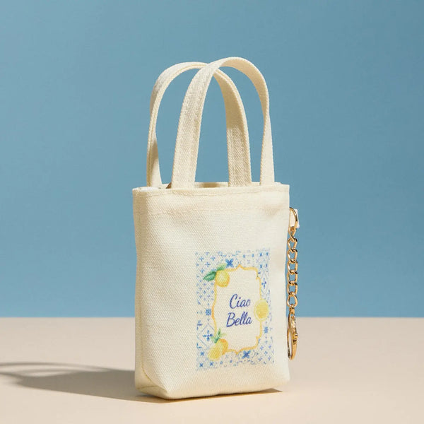 Canvas Lemon Graphic Mini Pouch | Bag Charm