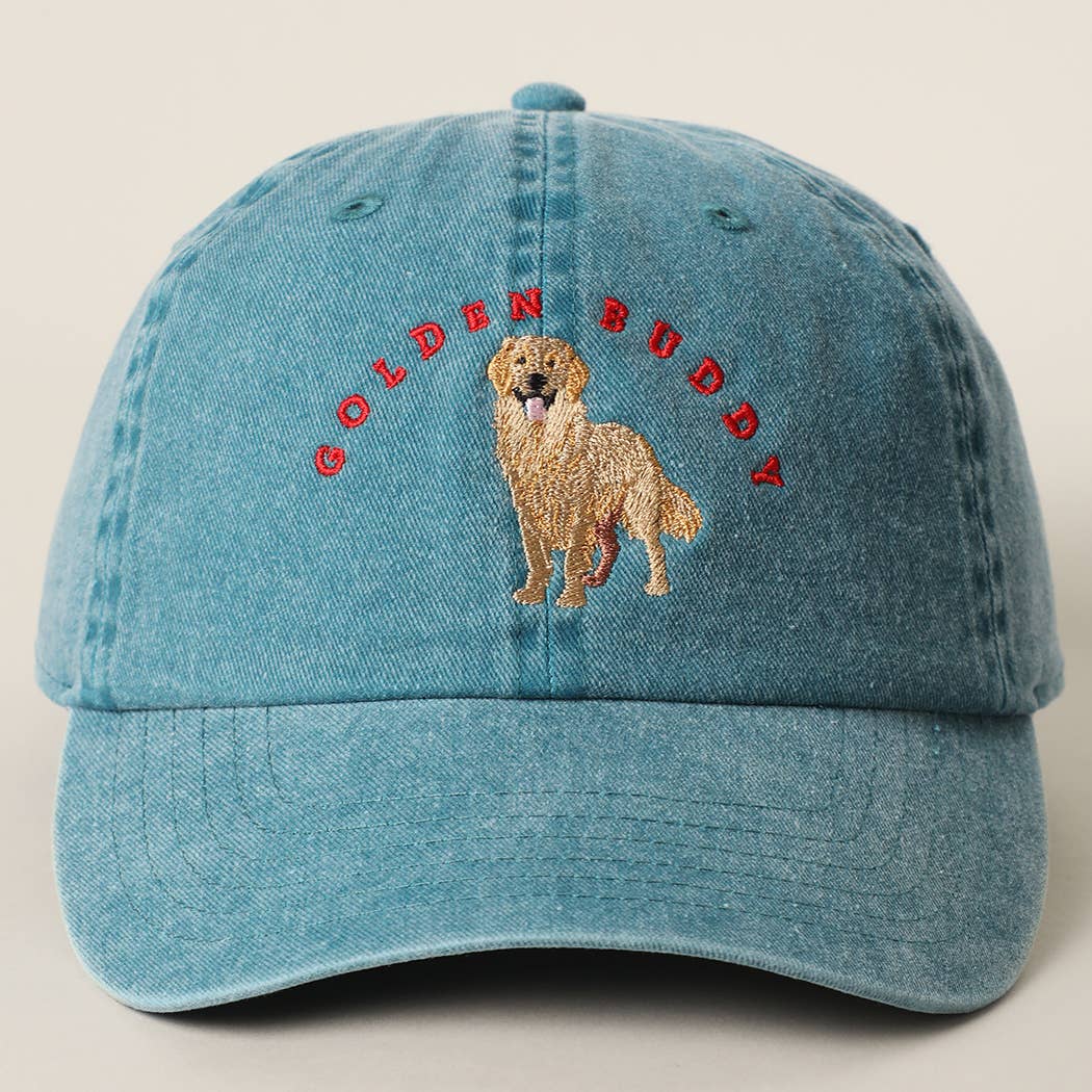 GOLDEN BUDDY Dog Embroidered Cotton Baseball Cap