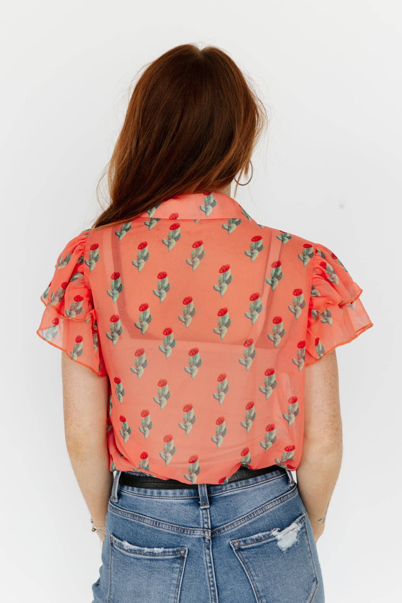 Cactus Coral Sunset Top
