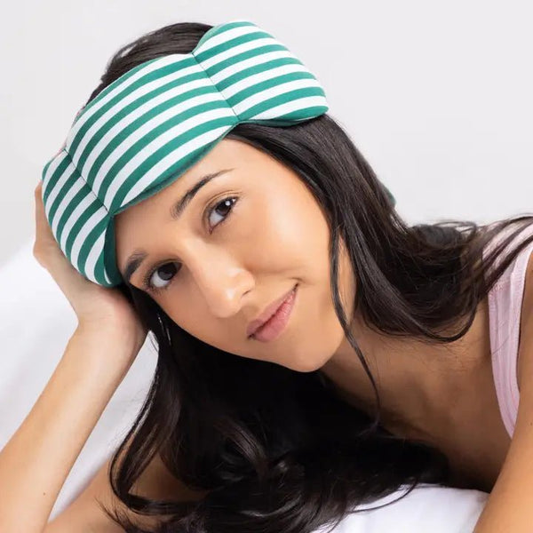 nodpod Weighted Sleep Mask - Resort Collection Green Cabana - Blush & Cactus