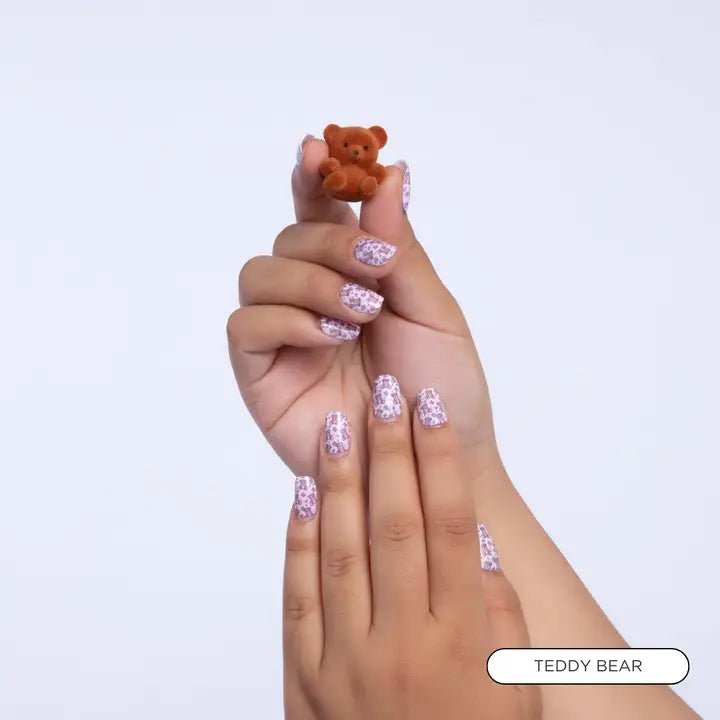 Paintlab Teddy Bear Press - On Nails - Blush & Cactus