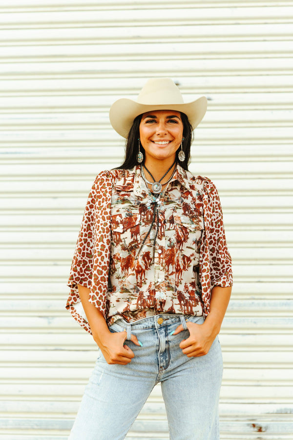 Cowboy Cheetah Top