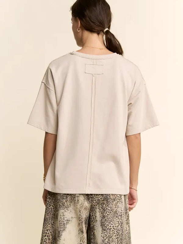 BLOSSOM - CROWNED Kitty Printed Top - Blush & Cactus