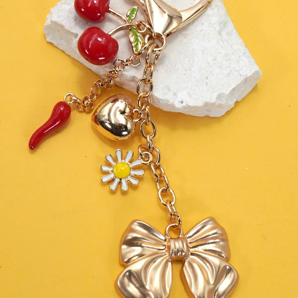 Bag Charm- Cherry Red Pepper Bow Charms
