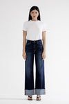 Mica High Rise Wide Leg With Cuff Hem