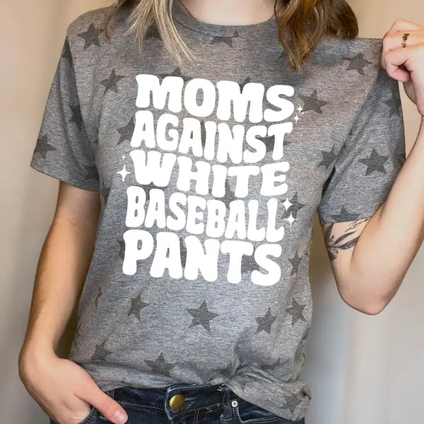 Moms Against White Baseball Pants Shirt, Baseball Tee