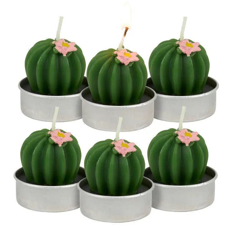 Cactus Tealight Candle Set - Blush & Cactus
