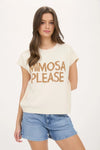Mimosa Please Short Sleeve Pullover Sweater - Blush & Cactus