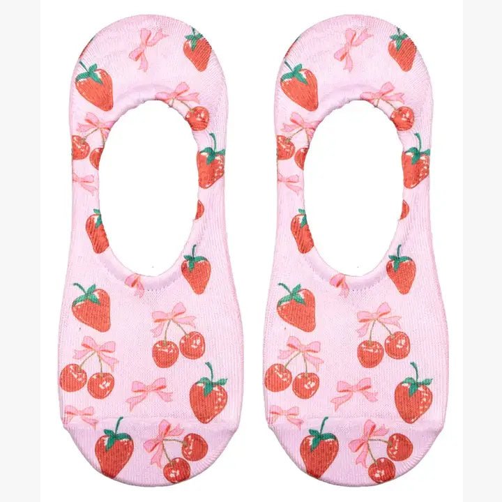 No - Show Liner Socks - Sweet Fruits & Bows - Pink - Blush & Cactus