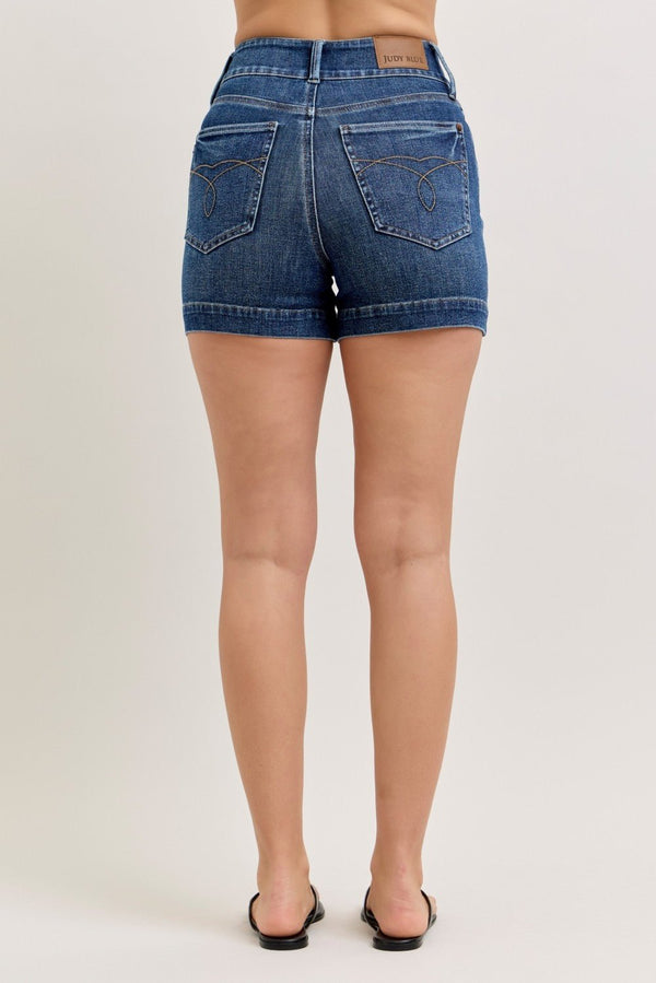 Judy Blue Hw T.c. Slim Short - Blush & Cactus