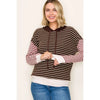 Staccato Color Blocked Stripe Hoodie Top