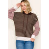 Staccato Color Blocked Stripe Hoodie Top