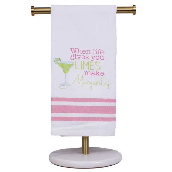 Make Margaritas Hand Towel White/Pink/Green 20x28