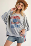 All American Cowgirl Sweatshirt - Blush & Cactus