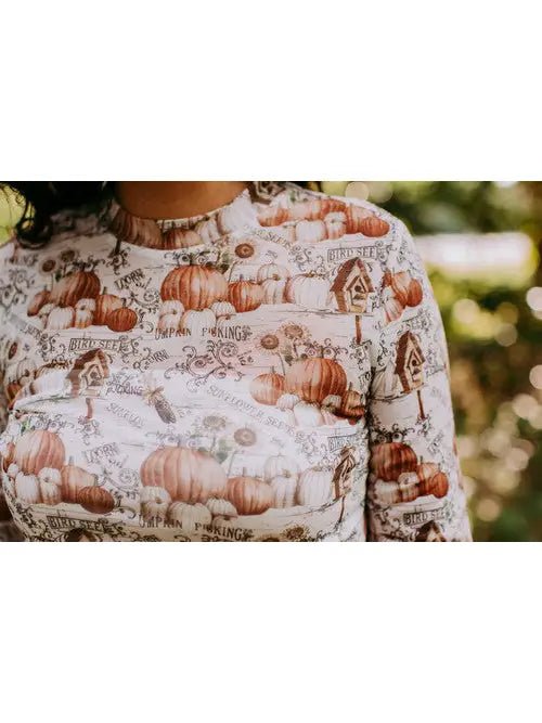 Pumpkin Patch Mesh Top - Blush & Cactus