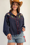 eesome Western Embroidered Button Down shirt