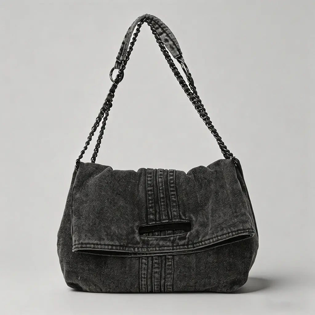 Black Or Blue Custom Denim Tote Bag- 5 patches - Blush & Cactus